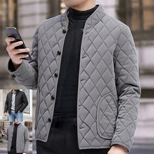 96 Polyester 4 Spandex Men's Winter Jacket Fleece Lined Windproof Padded