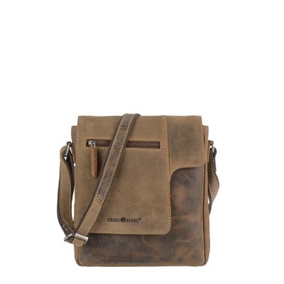 Greenburry Vintage Leder Umhängetasche Schultertasche Crossover Bag antikbraun