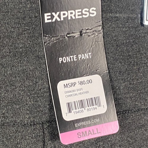 Express Ponte Skinny Ankle Pants Size Small Gray Pull On Charcoal Gray - Picture 6 of 11