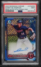 2022 Bowman Chrome Prospect HTA Choice Refractor Danny De Andrade PSA 9 Auto w3h