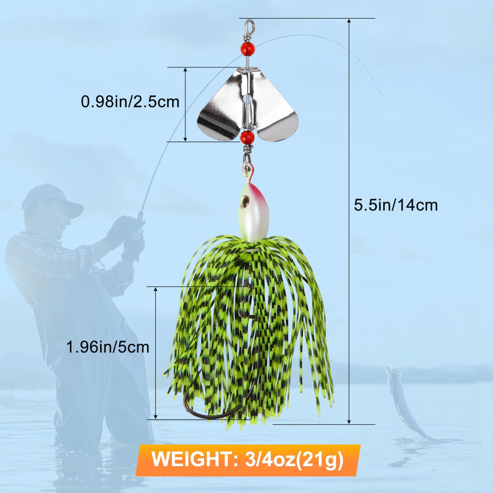 Spinnerbait Fishing Lures Kit Set, 6pcs Bass Fishing Buzzbait Multicolor Bass... - Image 3