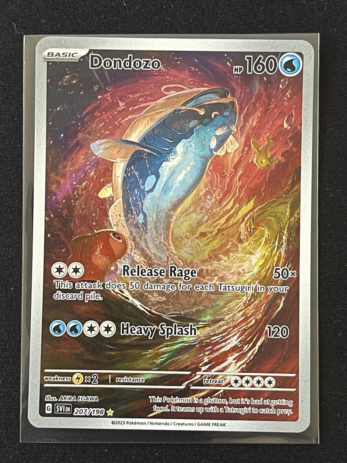 Pokemon TCG Scarlet & Violet Dondozo Illustration Rare Holo Card 207/198