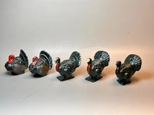 5 Vintage Metal Turkeys, 2 Britains, 3 Johillco