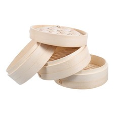 Round Bamboo Steamer Traditional Chinese Vegetable Asian Cooking Basket