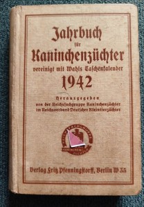  ❤️ INSOLITE ANNUAIRE DES ELEVEURS LAPINS WW2 3EME REICH ALLEMAGNE NAZIE 39-45
