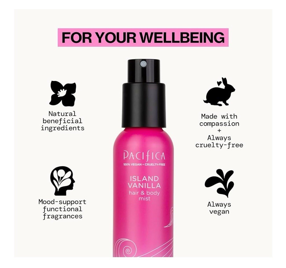 Pacifica Island Vanilla Hair Mist Body Scent 5 Fl Oz Clean Long Lasting Vegan