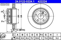 2X ATE Bremsscheibe 24.0122-0224.1 FüR BMW X3 E83 Xdrive