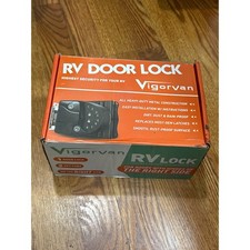 RV door lock with key fobs for doors with hinges on right