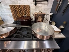 3.5+ mm, 15.8 lbs, 13.5” Diameter, Tin-lined Professional Copper Cookware