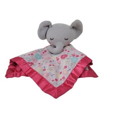 Parents Choice Pink Elephant Lovey Plush Tag Toy Security Blanket Lovie Bitsy