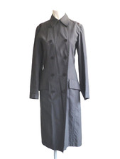 Dries Van Noten Vintage Military Style Trench Coat. Double Breasted Grey C.1990