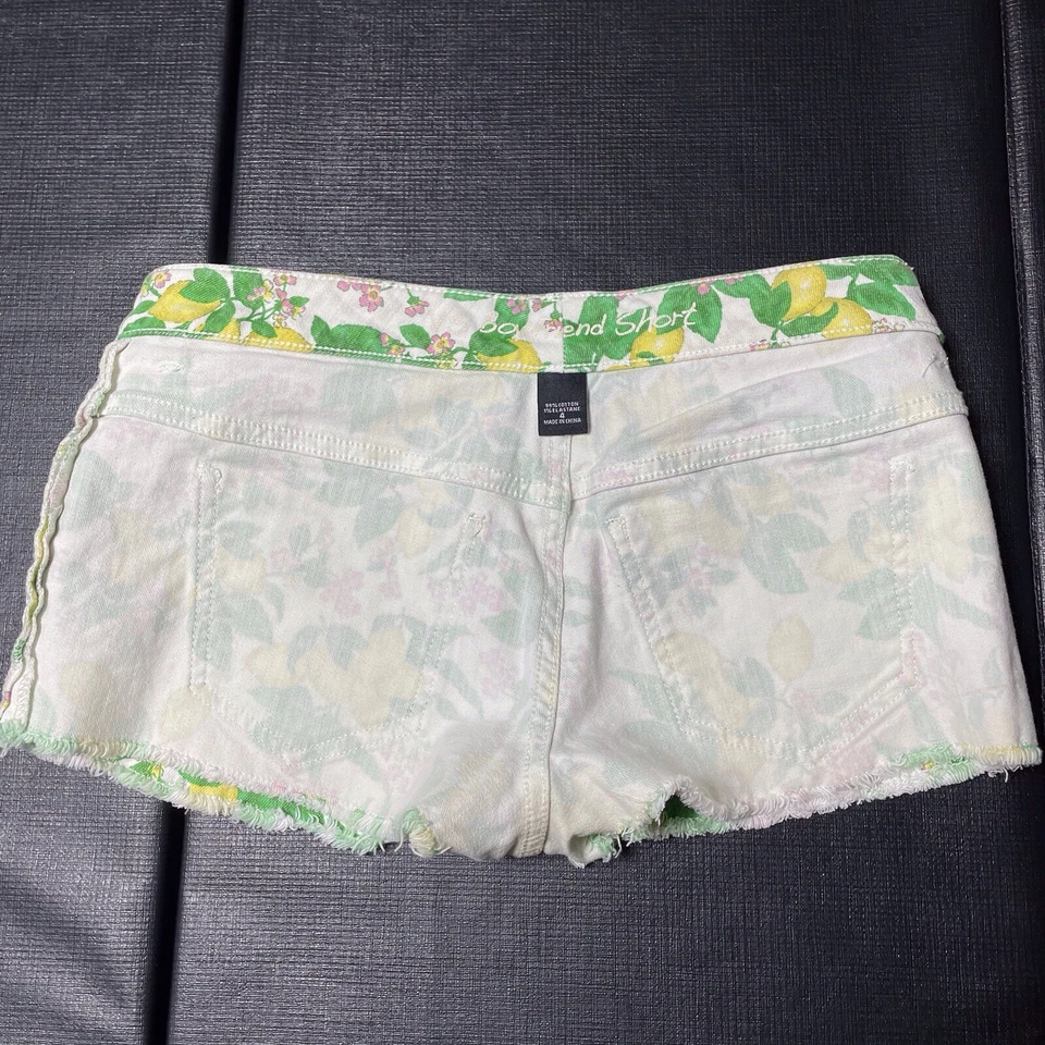 "Jeans cortos vintage años 90 Victoria's Secret London Boyfriend talla 4 29"" limón prendedor" Foto 4 de 4