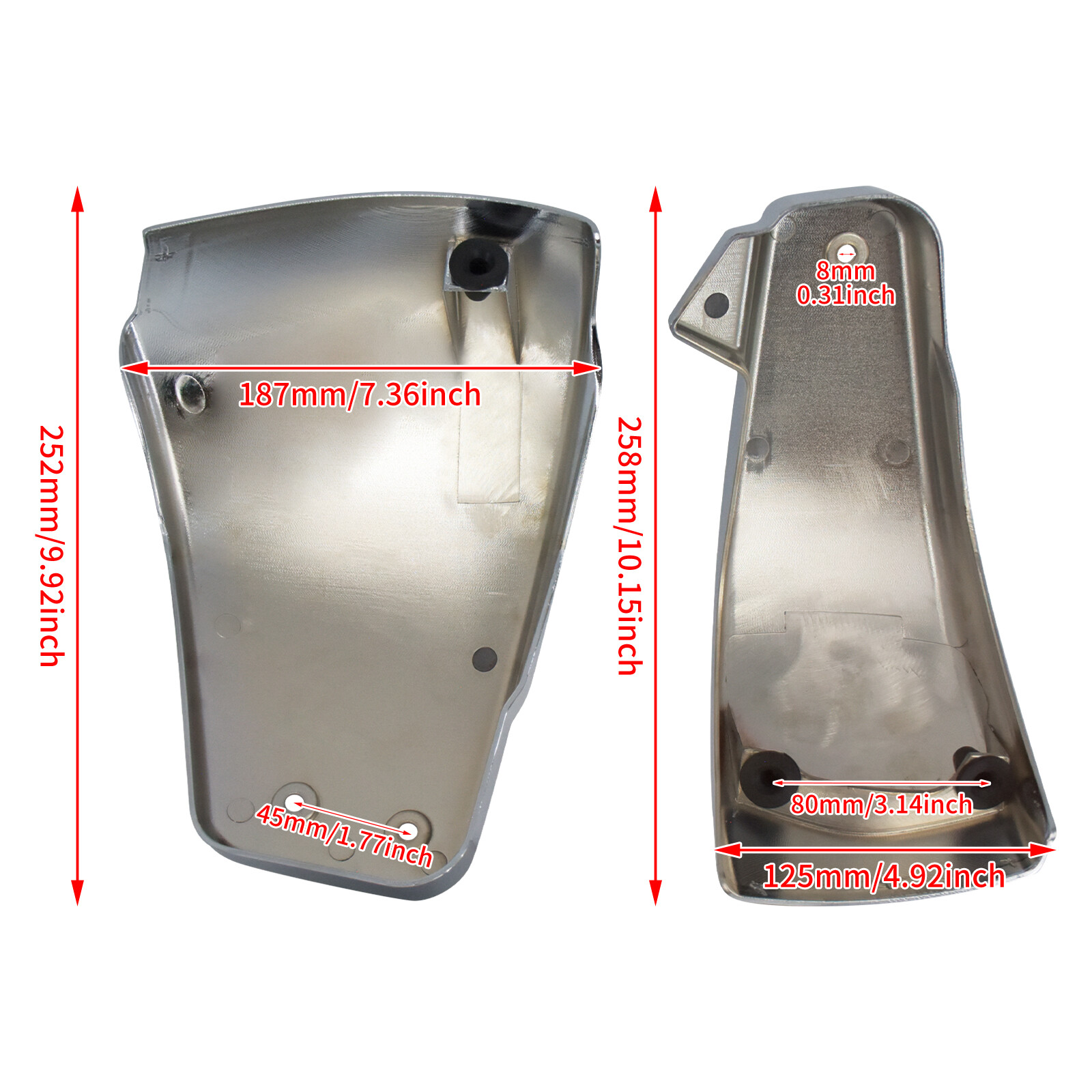 Chrome Battery Side Fairing Covers For Harley Softail Standard M8 Deluxe 18-2023