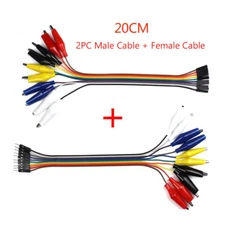 Alligator Clips To Dupont Wire Male/Female Plug 20cm Crocodile Wire Jumper Cable