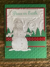Snow wonder Christmas peace tree punch card kit of 10 made w/ Stampin' Up!