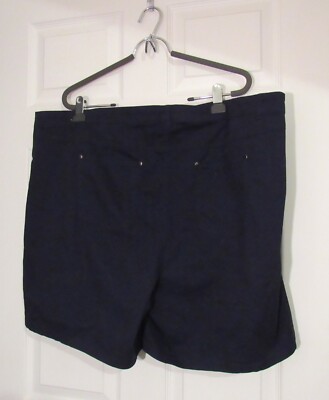 Ellos Womens Blue Shorts 5-Style Pockets, Cotton Stretch Zipper