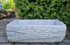 🔶Pflanzschale Baumstamm 80 x 30 cm Steinschale Steintrog Steinkunst BLACKFORM