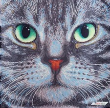 Cat Bead Embroidery Scheme on Canvas DIY Stamped Printed Pattern ta-154 2 