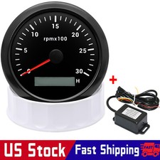 85mm Tachometer 0-3000rpm Gauge W Dissel Engine Tach Adapter Rpm Signal Sensor