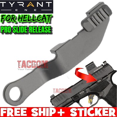 Tyrant Designs GREY Extended Slide Release Catch Lock f Springfield Hellcat Pro