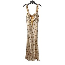 New Reformation Size M Erdem Floral Silk Sundress Beach Travel ribbon-accents