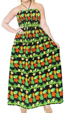 LA LEELA Women's Maxi Summer Casual Tube Dress Beach Cover Up US 0-14 Black_S38