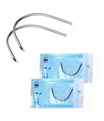 2pcs Pre-Sterile Disposable 316L Surgical Steel Piercing Curved Piercing Needles