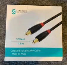 Syncwire Optical Digital Audio Cable Male To Male 5.9 feet