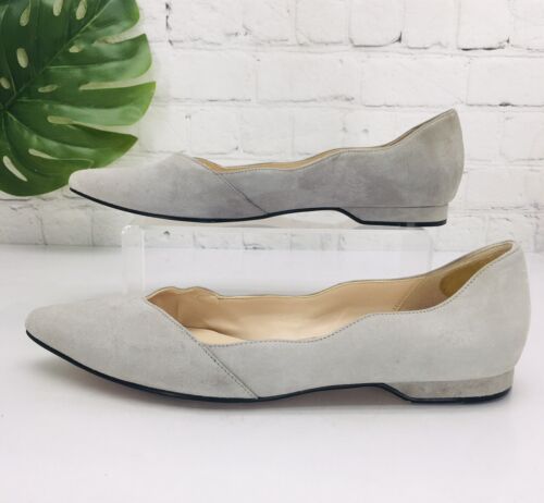 Cole Haan Grand OS Women's Ballet Flat Size 9 Gray Suede Leather Slip On Shoes
