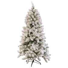 Albero di natale verde innevato bianco cm240 con 749 cime slim salvaspazio folto