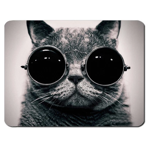Chat B&w Lunettes de Soleil Animal Mignon Drôle Cool PC Ordinateur Souris Tapis