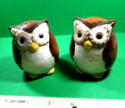 Vintage  3 " Ceramic OWLS Salt and Pepper Shakers — photo 1
