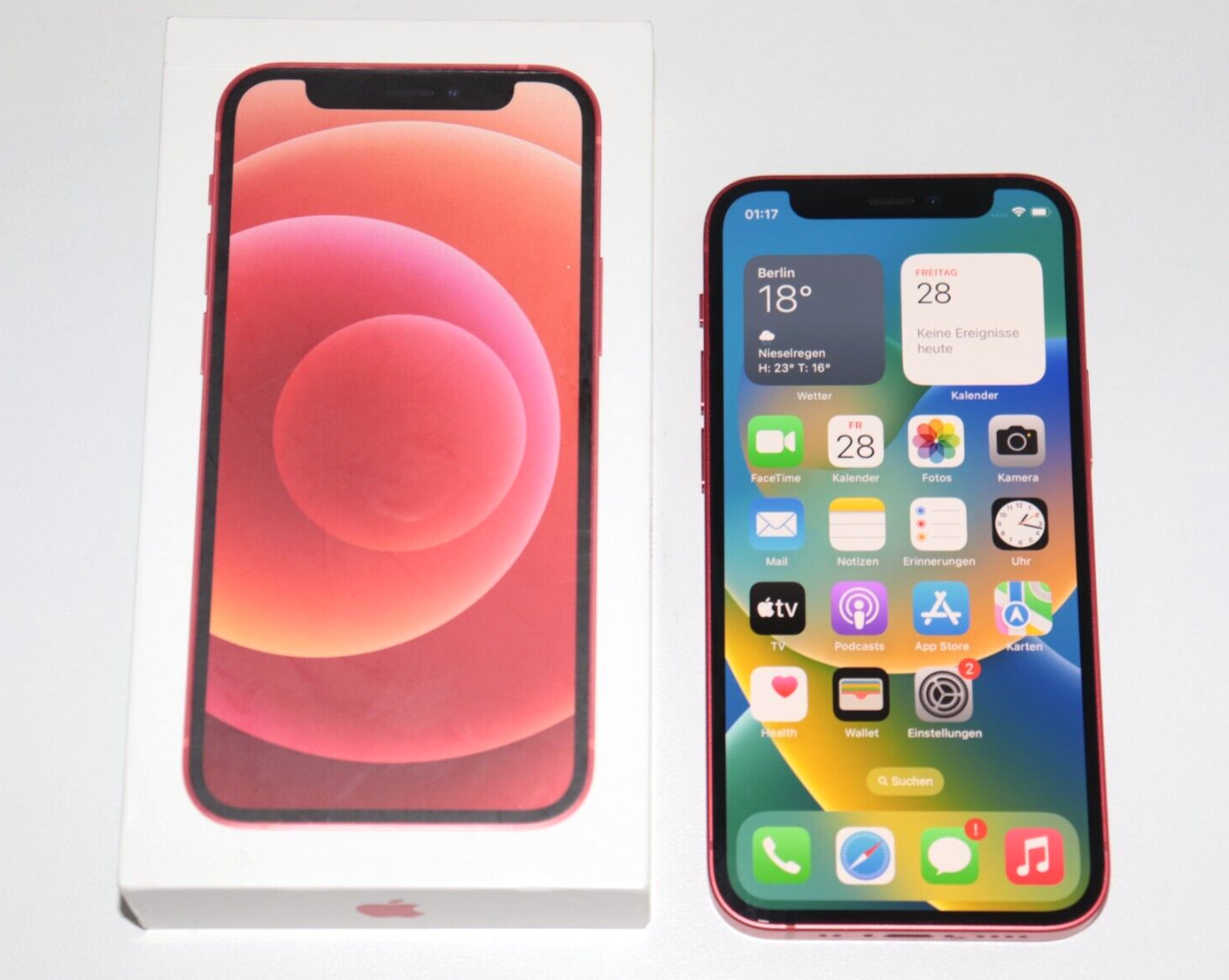 Apple iPhone 12 mini Modell A2399 - 64GB - Rot - Smartphone...