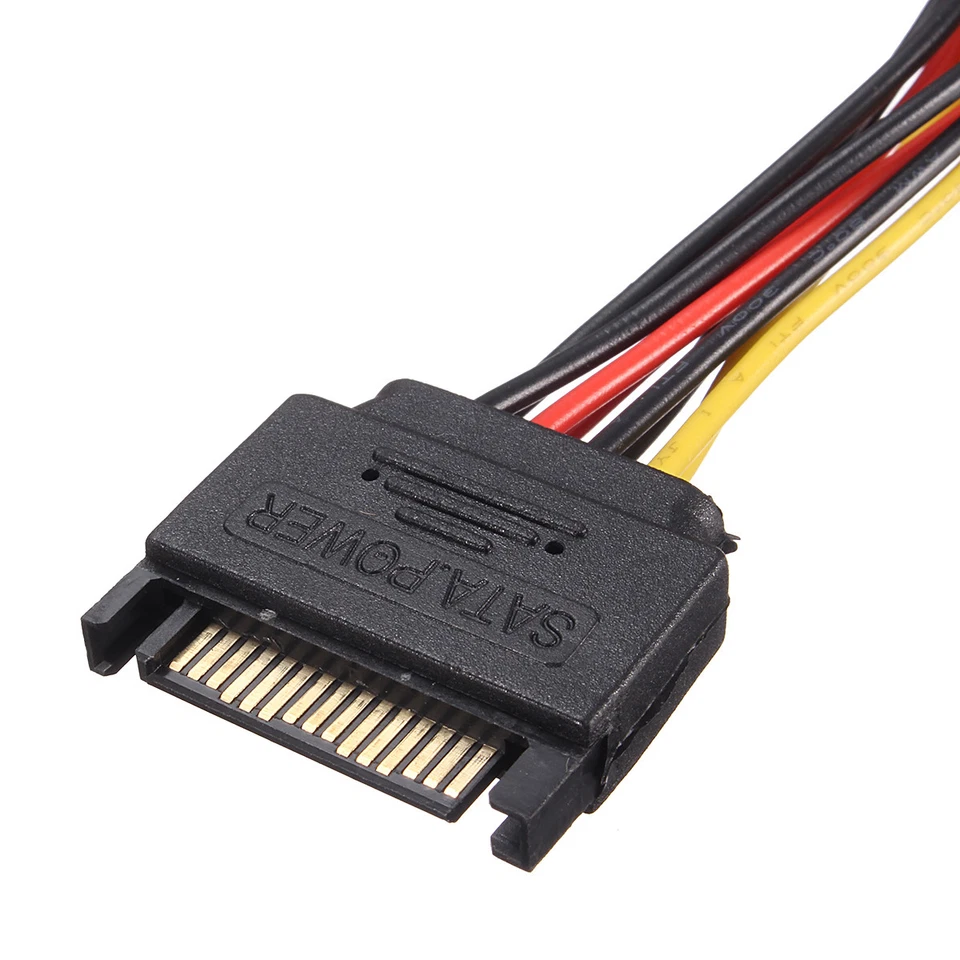 SATA power splitter cable adapter SATA power Y one male to 2 female connectors. - Image 2 of 4