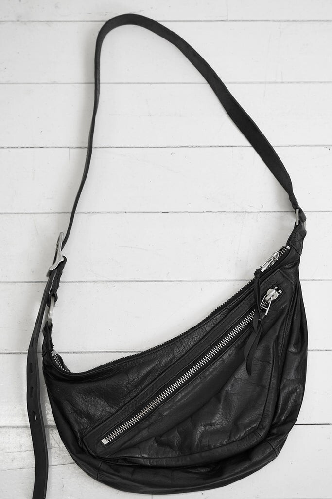 KMRii Double Shoulder Bag Black Goat Skin Cow Leather 1901 KMRii Double Shoulder Bag Black Goat Skin Cow Leather 1901