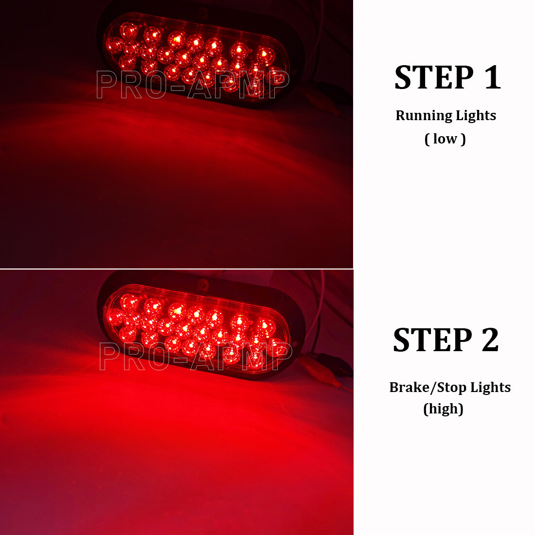 2Pcs Round Red/Amber Submersible LED Trailer Tail Lights Kit, Brake Li - Foto 10