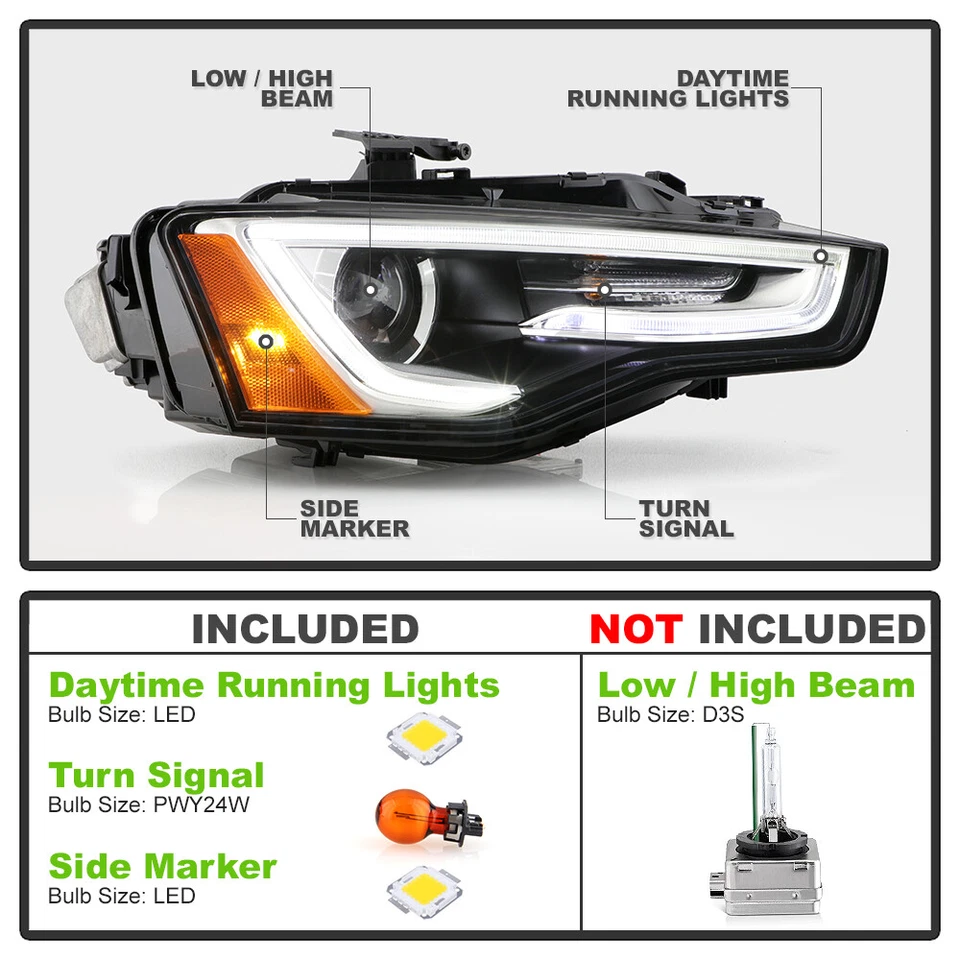 Faro proyector LED DRL 2013-2017 AUDI A5 S5 [HID/Xenón sin AFS] - pasajero Foto 4 de 4