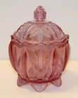 Vintage Fenton Glass Paisley Swirl Amethyst Candy Dish Box Covered Vanity Jar