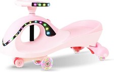 Uenjoy Musik Schaukelauto Aufsitzspielzeug mit LED-Rädern Wackelauto Leuchtlenkung