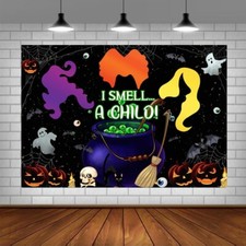 Halloween I Smell a Child Photography Backdrop Ghosts Witches Background 7ftx5ft
