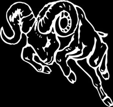 Ram 2 Mascot 1 Color Window Wall Vinyl Decal Sticker Printed Graphic