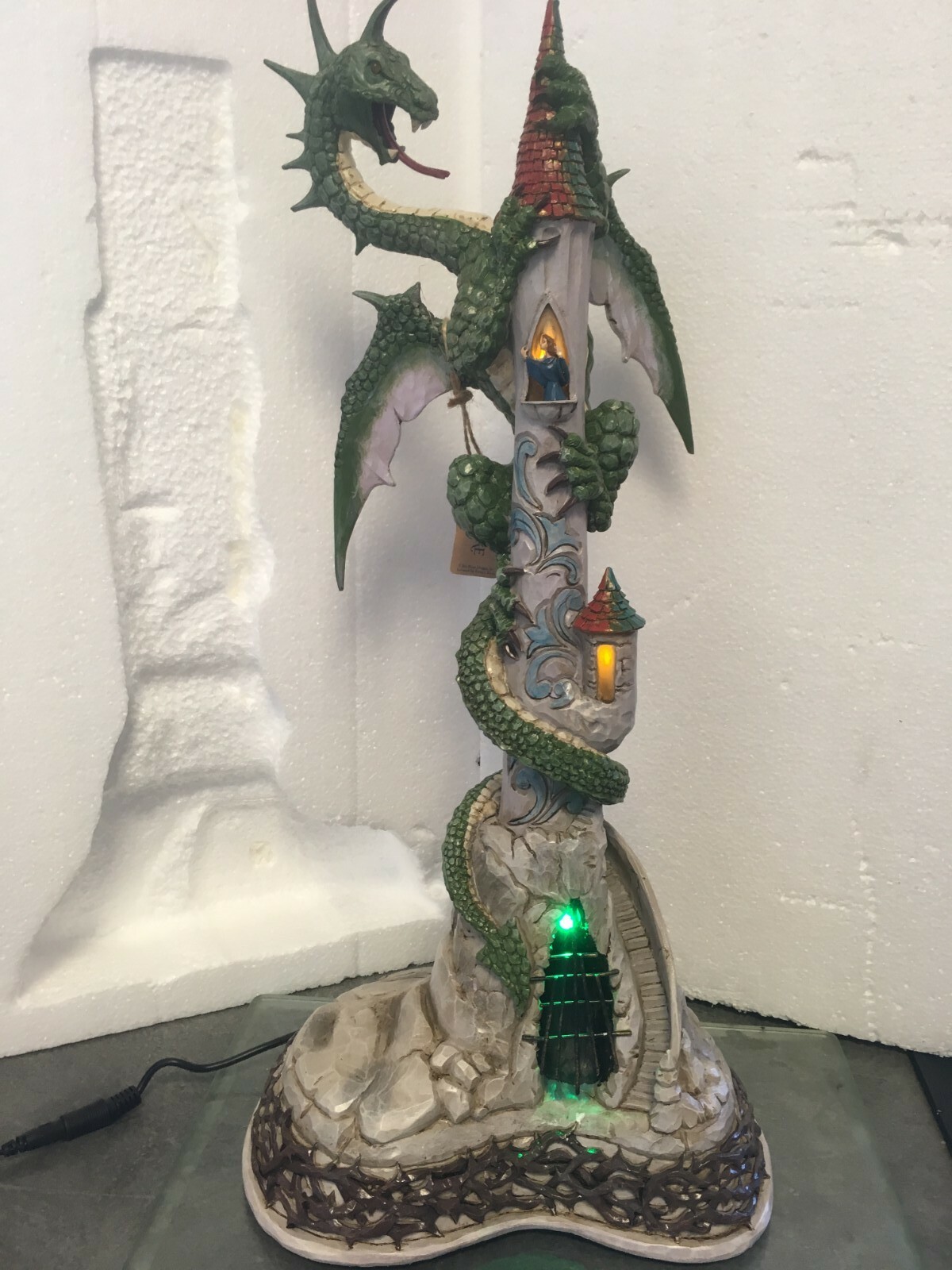 Dragon en résine Jim Shore de 45 cm avec sculpture lumineuse