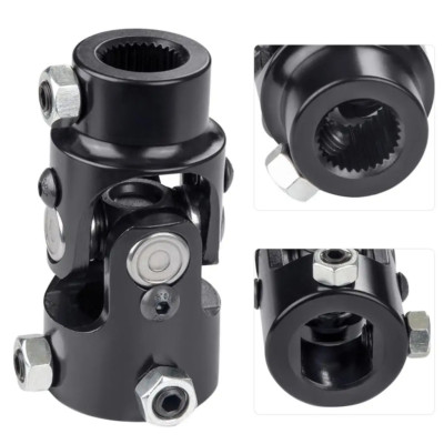 11/16'' 36 Spline X 3/4'' DD Steering U Joint Coupler Single Black Universal Shaft