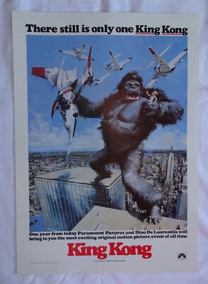Vintage King Kong Original Movie Poster, Jessica Lange, J. Bridges