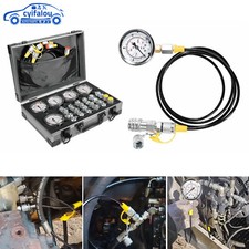 60P Hydraulic Pressure Test Kit 5 Gauges 24 Couplings 3 Test Hoses For Excavator