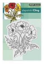 New Penny Black RUBBER STAMP POPPY TRIO flowers poppies  cling  