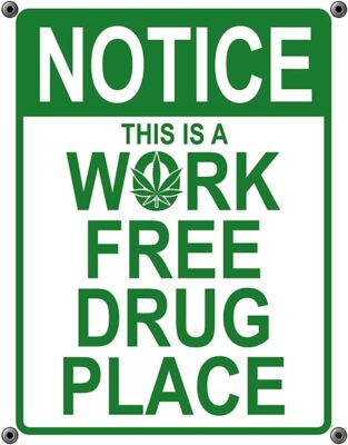 Desperate Enterprises Notice This Is A Work Free Drug Place Metal Tin Signs 