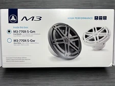 JL Audio M3-770X-S-Gm 7.7" 2-Way Marine Coaxial Speakers - Gray Sport Grilles