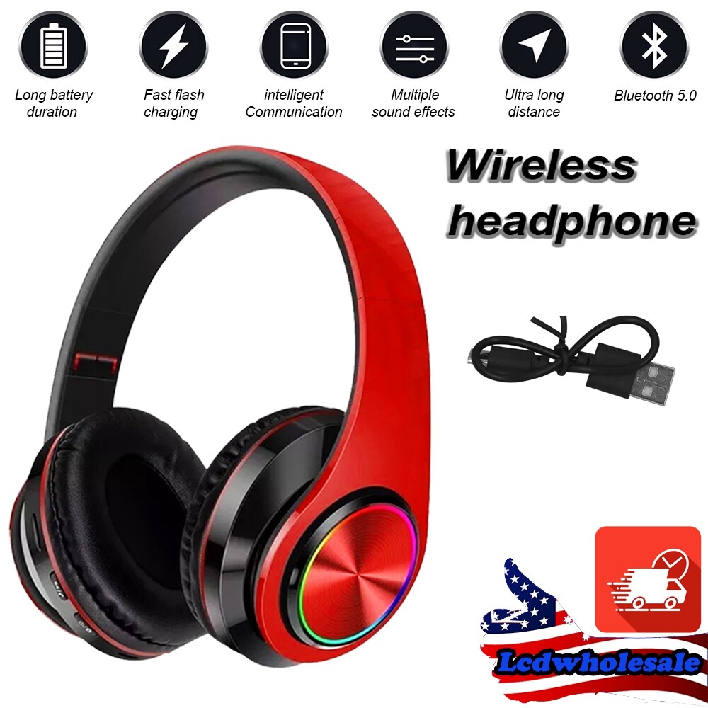 Wireless On-Ear Bluetooth Headphones with Mic USB Rechargeable for Music-image