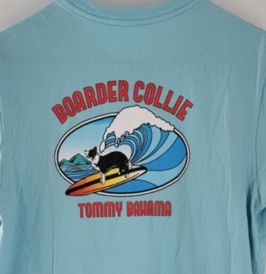 Tommy Bahama Mens Relax Boarder Collie T-Shirt Blue UPF 50 Size